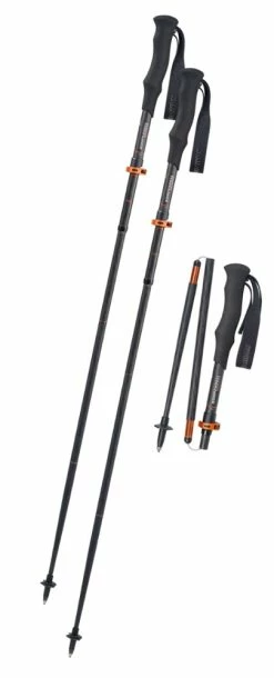 Komperdell Cross Stick Compact Trekking Poles - Pair - Black/Orange