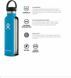 Hydro Flask Standard-Mouth Vacuum Water Bottle with Flex Cap - 24 fl. oz. -Camp & Hike Deals Shop 77d0bbc6 ca57 44d3 9a25 6af51806e827