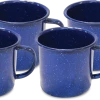 Mountain Summit Gear Classic Blue Enamel Mug - 12 fl. oz. - Set of 4