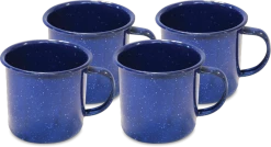 Mountain Summit Gear Classic Blue Enamel Mug - 12 fl. oz. - Set of 4