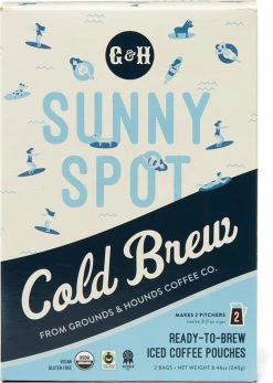 Grounds & Hounds Coffee Co. Sunny Spot Cold Brew Coffee Pouches - Package of 4 - Dark Roast